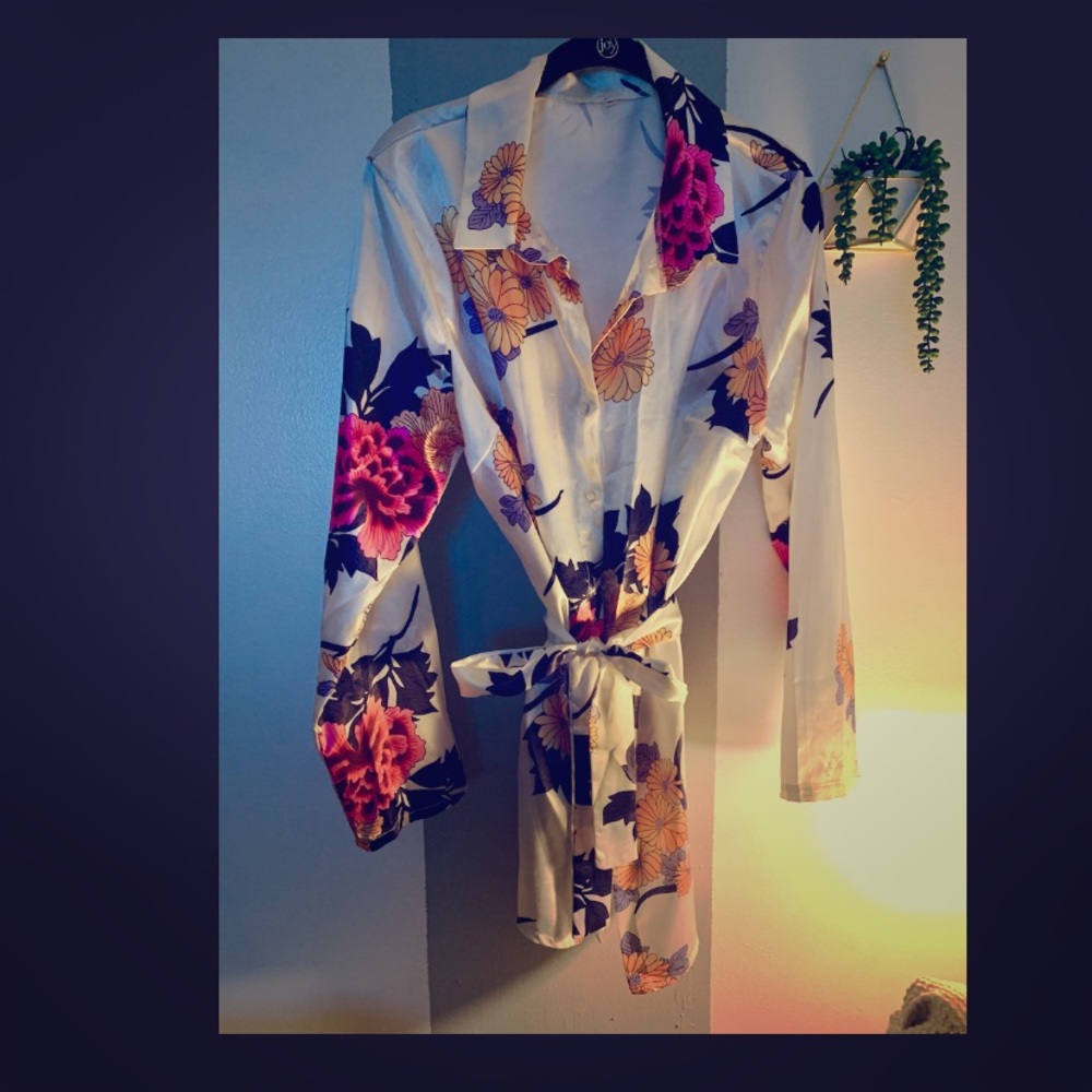Floral shirt dress